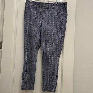 Talbots Chatham Ankle Pant. 12P navy Blue with white dot